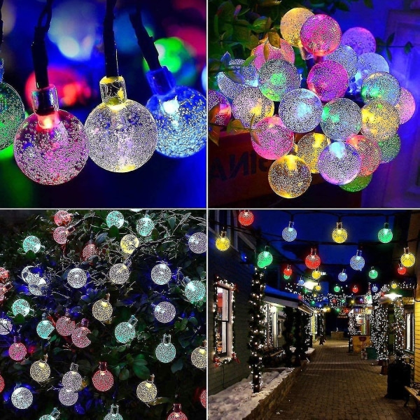 6,5m Udendørs Solar Fairy Lights 30 Led Krystalkuglelys Juleindretning