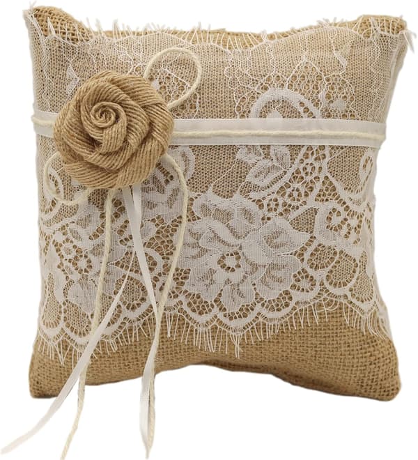 Hørsløjfe blonde ringpude 19cm