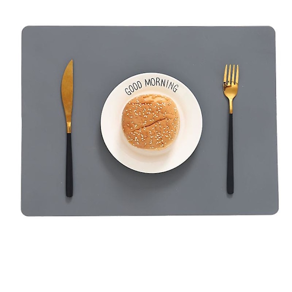 Silikonunderlägg, 4-pack, bordsunderlägg, tvättbara underlägg för kök, hem, restaurang, matbord, 40 x 30 cm Light grey