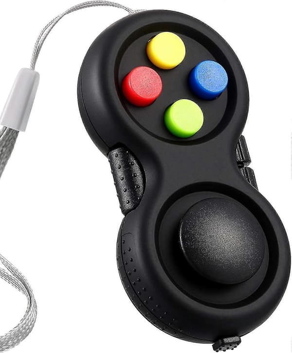 Fidget Pad Fidget Controller Stressreducer Spel Fidget Controller Stress Fidget Pad Svart Fidget Hand Pad Gummierad Fidget Controller För Att Frigöra