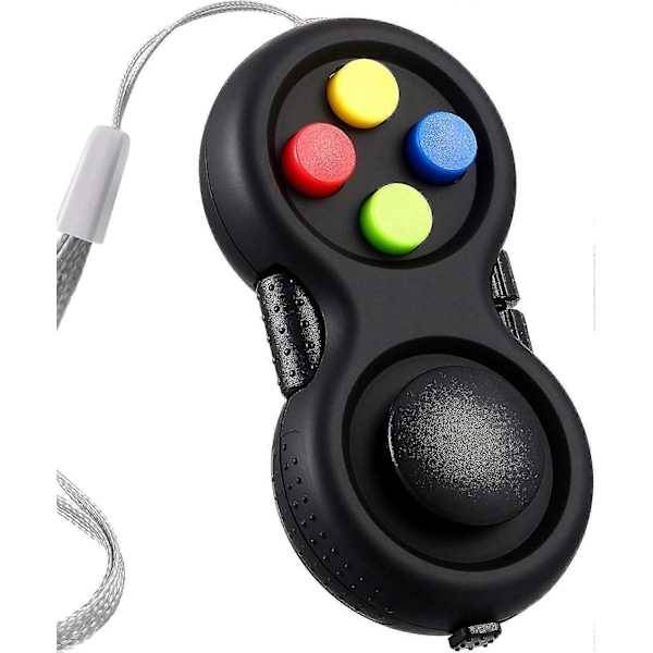Fidget-tyyny Fidget-ohjain Stressireduktori Peli Fidget-ohjain Stressi Fidget-tyyny Musta Fidget-kämmentyyny Kumipinnoitettu Fidget-ohjain Vapauttamiseen