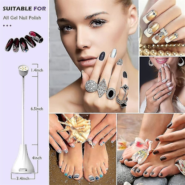 360 Graderande UV-Gel Nagellamp LED Ljus Torkare Polish Härdningstid Bärbar