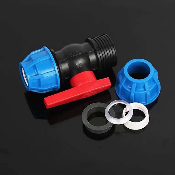20 mm MDPE PE Kuglehane, MUFFE, Vandrørs Kompressionsfitting MDPE PE Vandrørs Plast Kompressionsreduceringsfitting MUFFE 20 x 20 mm Hunadapter (