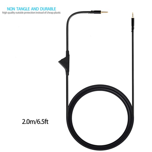 Lydkabel til Logitech Astro A10 A40 A30 gaming headset kabel (tuning version) Black plug