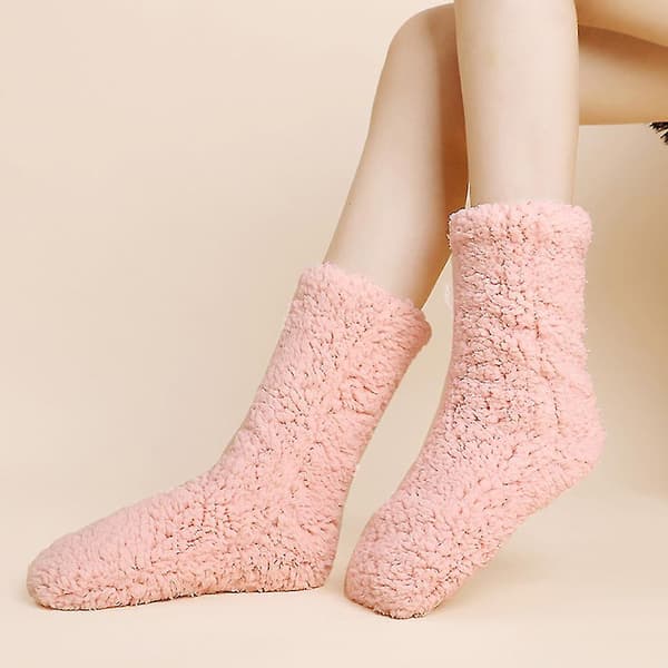 Golvsockor Vuxen Tjocka Sockor Kvinna Vinter Ullsockor pink