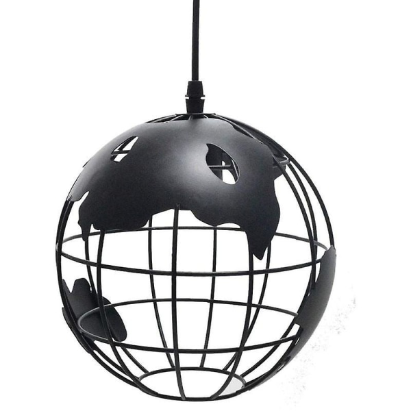 Vintage Industrial Globe -riippuvalaisin kattovalaisin metallipallon halkaisija 20 cm - musta