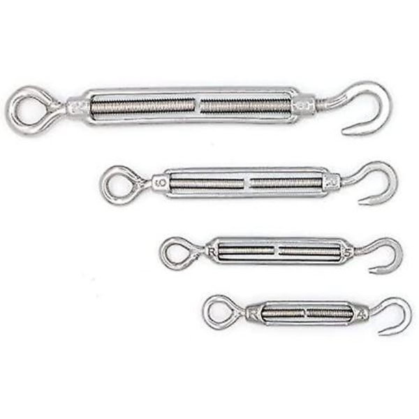 M4/m5/m6/m8 304 Stainless Steel Hook And Eye Turnbuckle 5 Pack