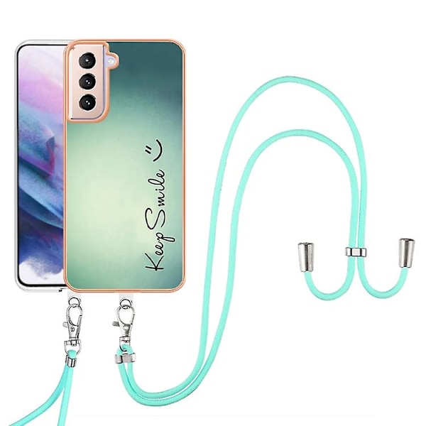 Samsung Galaxy S21+ 5g:lle sähköpinnoitettu, kaksipuolinen Imd-matkapuhelinkotelo, jossa on lariat Smile