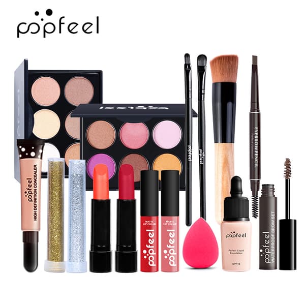 POPFEEL Makeup-set för Nybörjare, Makeup för Flickor KIT009 16pcs
