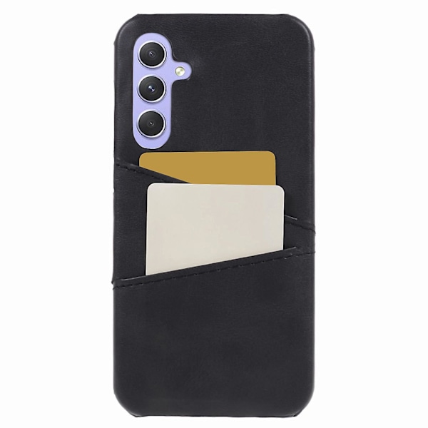Til Samsung Galaxy S24 Etui Anti-Drop PU+PC Telefoncover med 2 Kortpladser Black