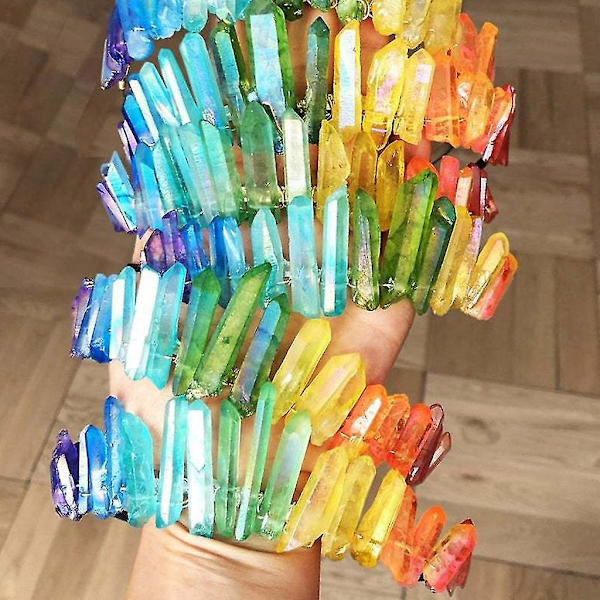 Länsi-Eurooppalainen Prinsessan Retro Tiara Kruunu Käsintehty Raaka Kristalli Rainbow Gradient H Rengas Hää- ja Morsiamen Pääpanta