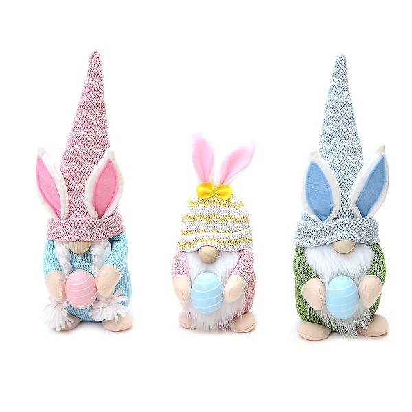 Påskdvärgdocka Dekoration Tomte Kanin Ornament Kanin Docka för Vårgåva C