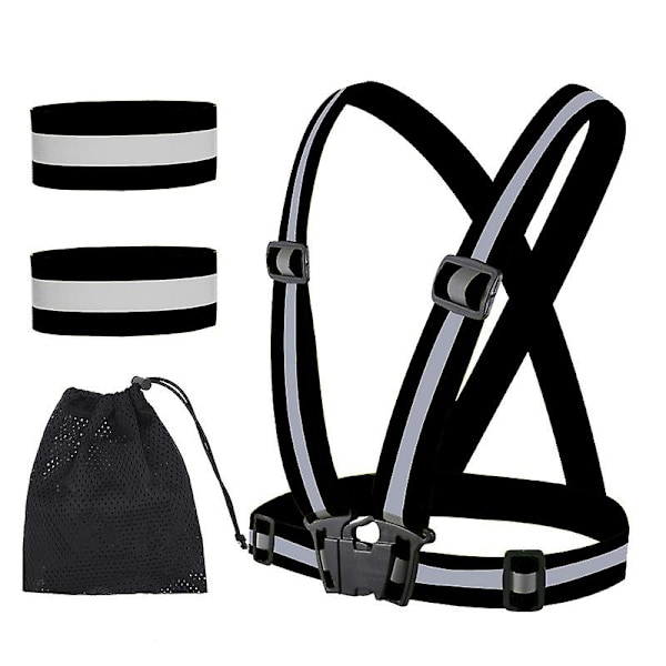 Reflekterende vest/reflekterende strop sort