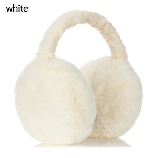 Mjuka Plysch Öronvärmare Unisex Vinter Varma Öronmuffar Utomhus Kallsäkerhet Öronmuffar A White