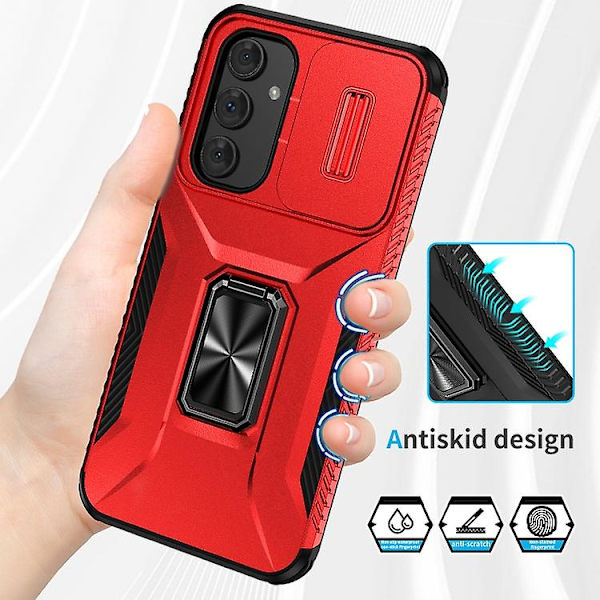 Skyddande mobilfodral med skjutande kameralins för Samsung Galaxy A54 5g Red