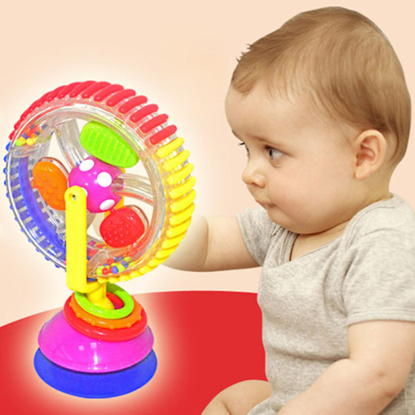 Babykarusell - Babyroterande Skramla med Sugkopp Tidig Utveckling Skramla Leksak Karusellform Babystol Handhållen Leksak