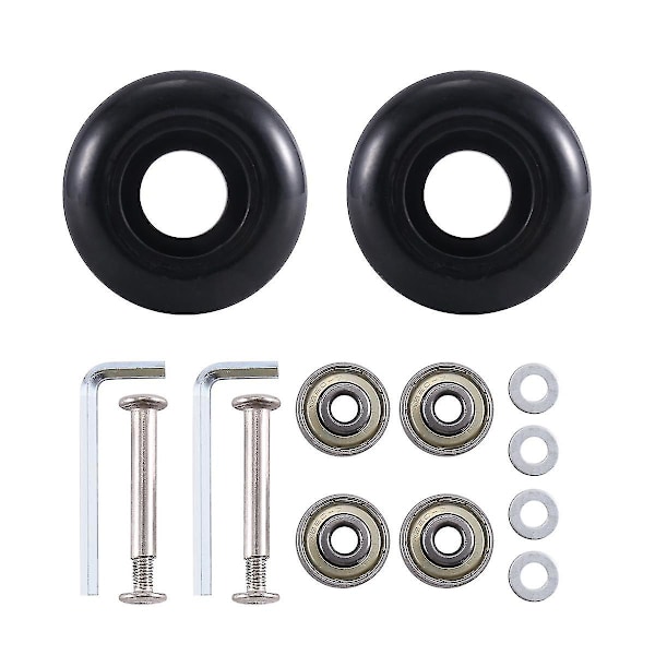 45mm X 19mm Kuffert Køletaske Udskiftningshjul PU Drejelige Hjul Med 6mm Kulstofstål Reparationskit