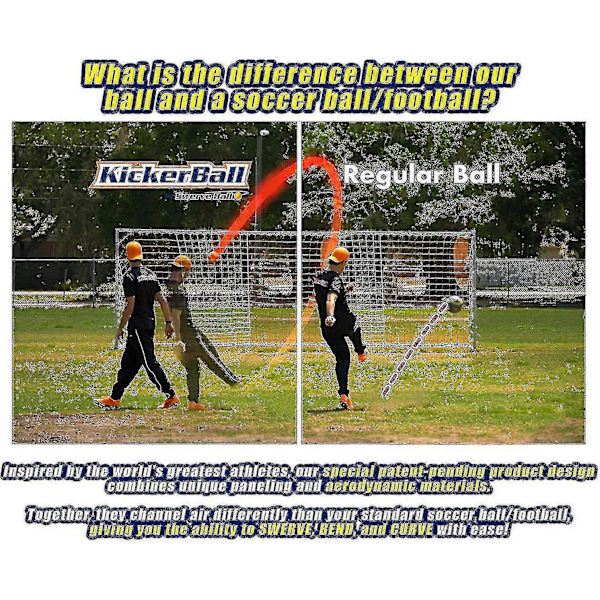 Kickerball - Käyrä ja kierteinen jalkapallolelu - Potkaise kuin ammattilaiset, loistava lahja pojille ja tytöille - Täydellinen ulko- ja sisäpeliin C5