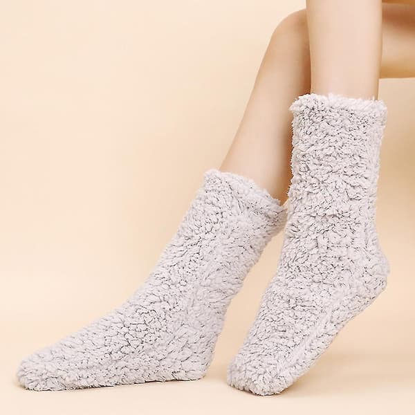 Golvsockor Vuxen Tjocka Sockor Kvinna Vinter Ullsockor gray