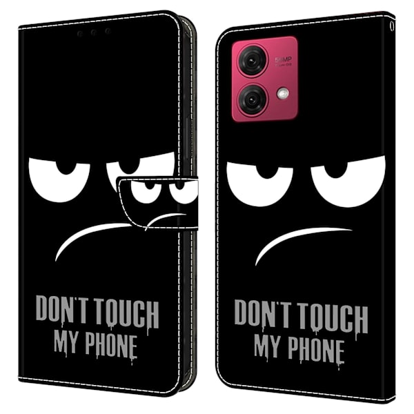 For Motorola Moto G84 5g Læderetui Trykt 3d Mønster Stativ Stødsikkert Telefoncover Don t Touch