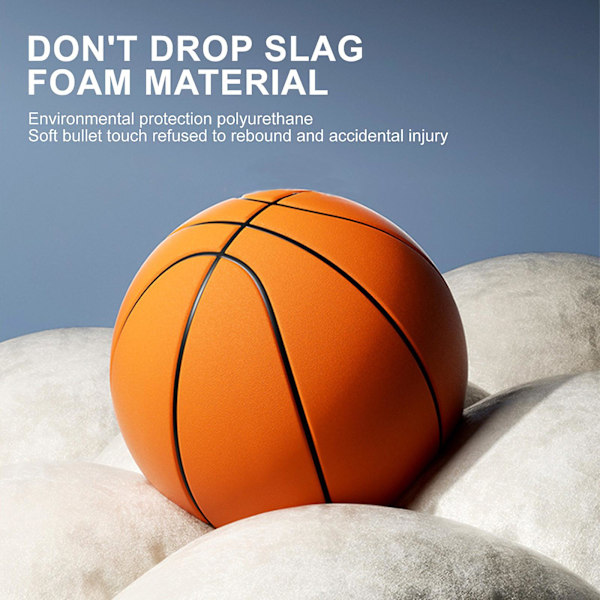 Spårad tyst boll inomhus barn tyst basketboll racket sportboll leksak baby svamp boll stativ Orange