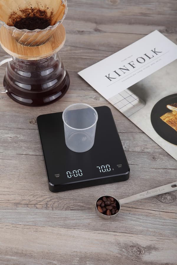 Laddningsbar Kaffeskala med Timer 3 kg / 0.1 g