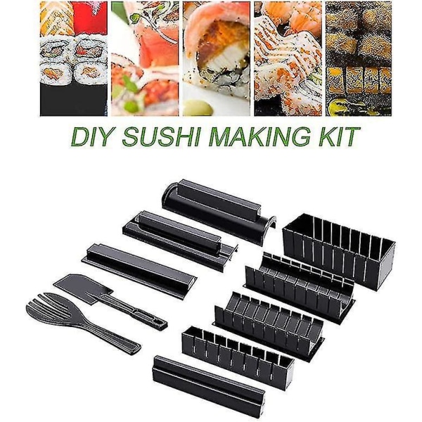 Diy Sushi Making Kit 10 Pcs/set,beginners Sushi Maker Rice Roll Mold Kitchen Sushi Tools Japanese Su