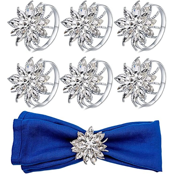 6-pak lotus serviettringer med strass serviettringer servietter