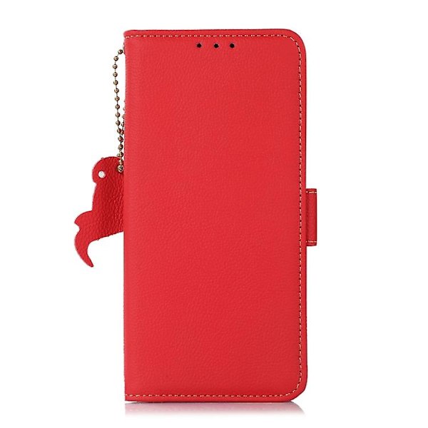 Til Samsung Galaxy S24 Side-magnetisk Tj Ægte Læder Rfid Mobiltelefon Etui Red