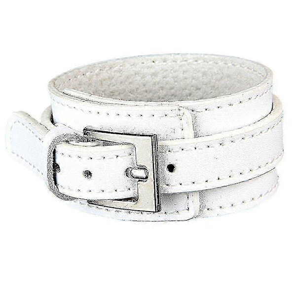 Fashion Bred Läder Armband Manschett Armring Smycken för Kvinnor i Vit Färg