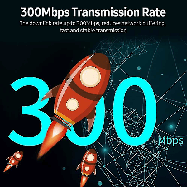 300 Mbps Indbygget Trådløs Router AP Adgangspunkt WiFi Router LAN Netværk Switch WiFi AP Router Med WPS Kryptering USB Stik Sort Grey