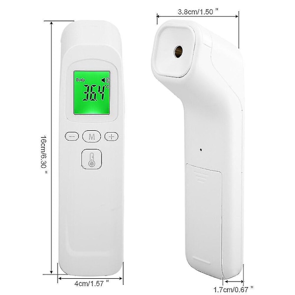Digital infraröd pann termometer för vuxna och barn, handhållen LCD-display kontaktfri temperaturpistol med 32 minnen och Celsius/Fahrenheit-omkopplare
