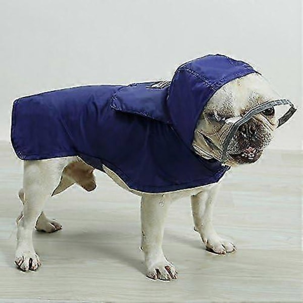 Hundregnrock, Justerbar Hundregnjacka Huvad Poncho Regnrock Jacka Vattentät Hundjacka För Små Medelstora Stora Hundar Blue 3XL