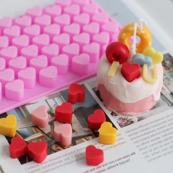 1 stk sjokolade/geleform med hjerte - rosa