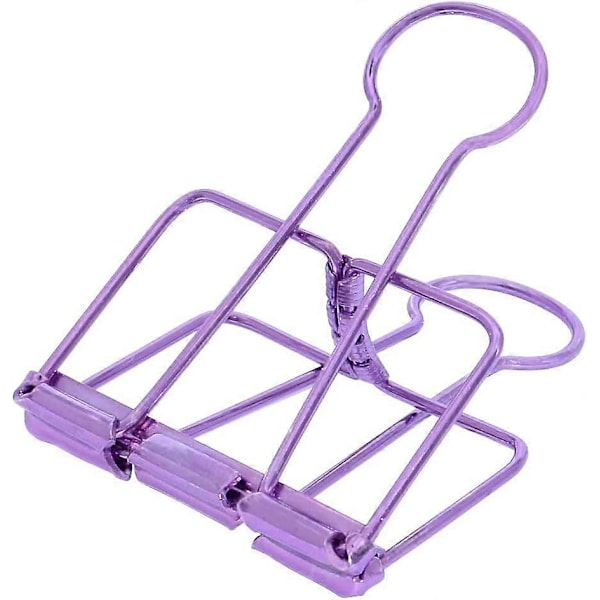 Ekstra store bindersclips, hul lang hale-clips 3,2 cm, flere farger, store papirklemmer for kontor- og skoleutstyr (10 stk.) (D-V2) purple