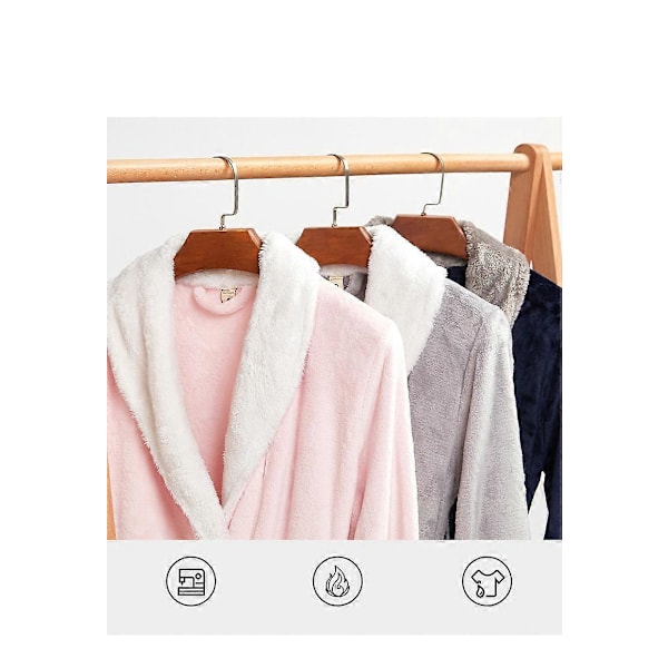 Flanelipukuja, Miesten Ja Naisten Hupparilla Varustetut Pitkät Flanelipukut, Talviset Kotipuvut L gray1