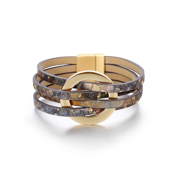 Læderarmbånd til kvinder 2022 Mode Armbånd & Armringe Elegant Multilayer Bredt Wrap Armbånd Kvindelige Smykker Gave Dark brown