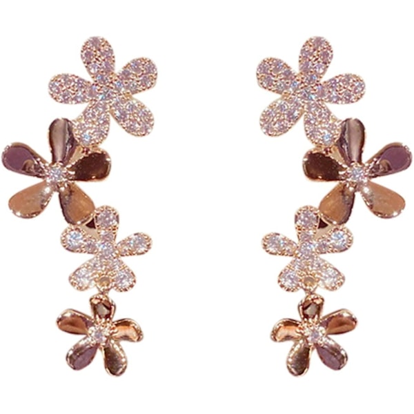 Delikate Hoop Øredobber Blomster Dangle Statement Øredobber Blomster Patchwork Øredobber Boho Dråpe Øredobber Statement Stud Øredobber For Kvinner Jenter Bursdag Gi
