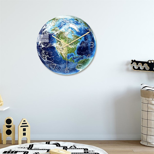 Luminous Earth Väggklocka Akrylmaterial Tyst Heminredning Väggklocka B