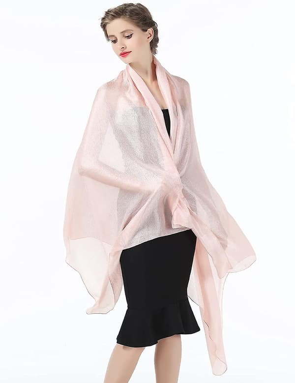 Sjal Wraps for Kvinner Bryllup Kveldsfest Brud Lett Silky Solid Sjal