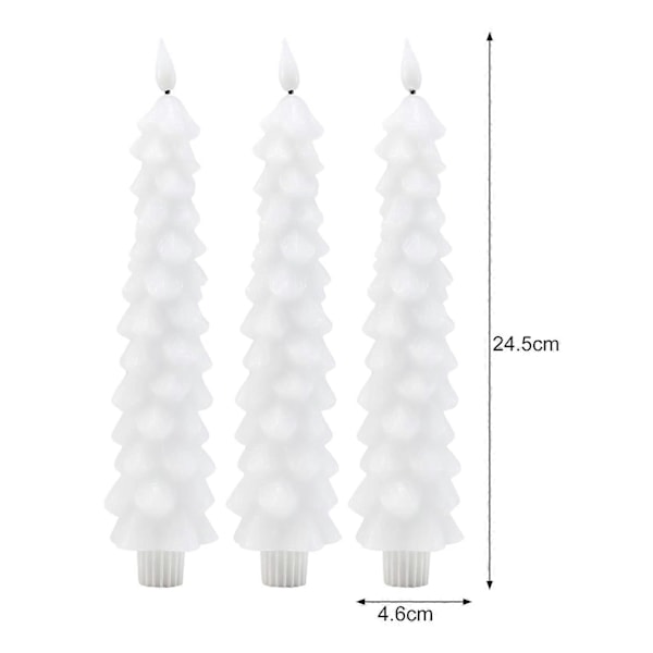 4 stk. Flammeløse Lys LED Julertetformede Lys med 3D Flammeveke Batteridrevne Lys med Fjernkontroll Timer for Hjemmedekor Qinghai Green
