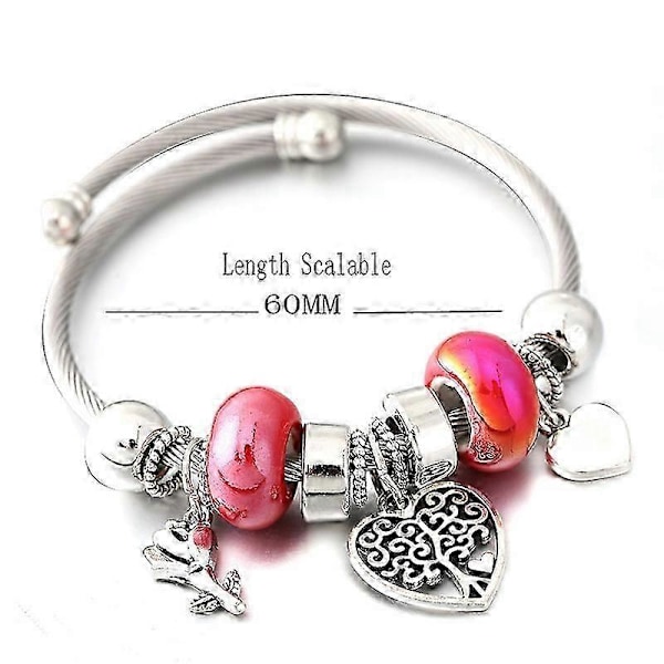 Ny Dragonfly Trendy armbånd i rustfritt stål med perler, smykker, 6 farger, lukking, armringer for kvinner, enkle tilbehør Blue white zinc plated