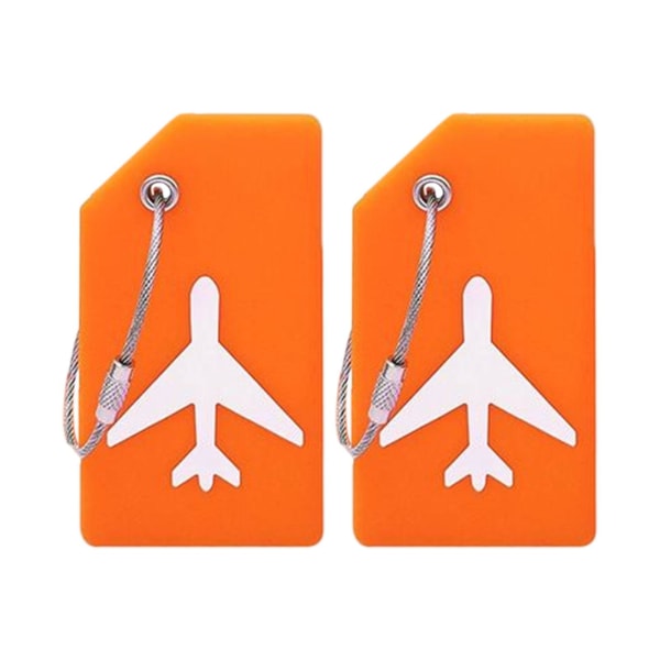 2 kpl matkatavaratarrat matkalaukkuihin nimikortilla Kannettava matkalaukkulappu oranssi
