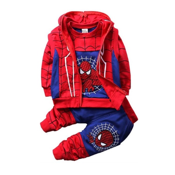 Spider-Man-genser med glidelås for barn, høst- og vinterdress i tre deler 80 Blue