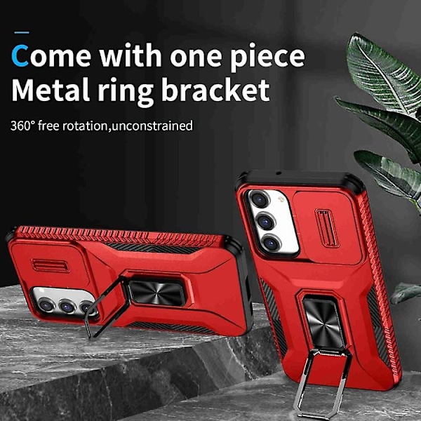 Til Samsung Galaxy S23+ 5g Skydende Camshield Holder Mobiltelefon Etui Red