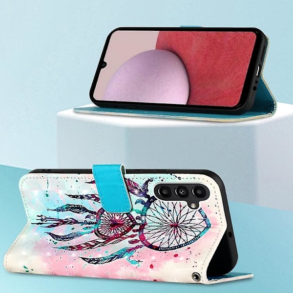 For Samsung Galaxy A05s 3D Maleri Vandret Flip Læder Mobiltelefon Etui Color Drop Wind Chimes