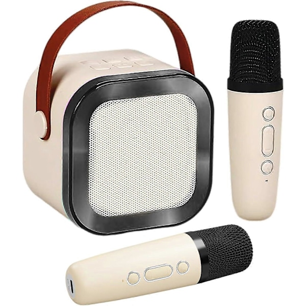 Mini Karaoke-laite lapsille ja aikuisille, Kannettava Bluetooth Mini Karaoke-mikrofoni laulava kaiutin 2 mikrofonilla ja valolla, Lahjat lelut kaikille älypuhelimille