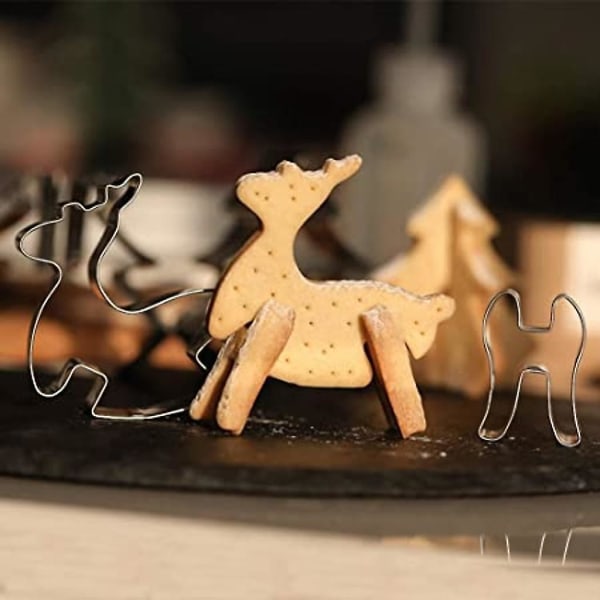 Christmas Cookie Cutters, 3d Cookie Cutters Kids, 8 Pcs Stainless Steel Cookie Cutters, Cookie Cutters