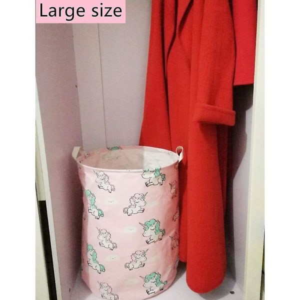 Unicorn Laundry Hamper Large Canvas Storage Baskets Kids Baskets Foldable Home Organizer Containers For Girls Baby Nursery Holiday Decor,pink