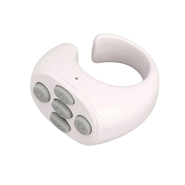 Smart Ring Controller Bluetooth 5.3 Trådlös Fjärrkontroll Sida Vändare För Tik Tok E-bok White